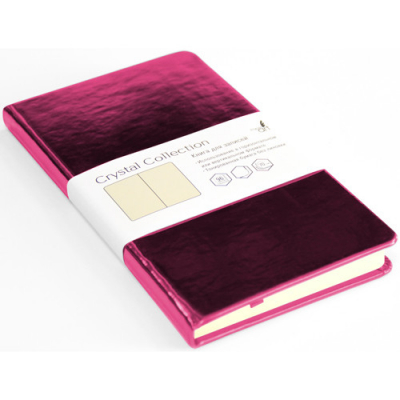 Записная книжка A6+  96л без линовки Listoff® твердая обложка тонированный блок 'Crystal Collection' розовая