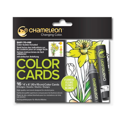 Раскраска-склейка для маркеров Chameleon 10х15см 'Цветы'