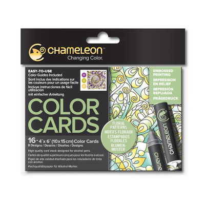 Раскраска-склейка для маркеров Chameleon 10х15см 'Цветочные узоры'