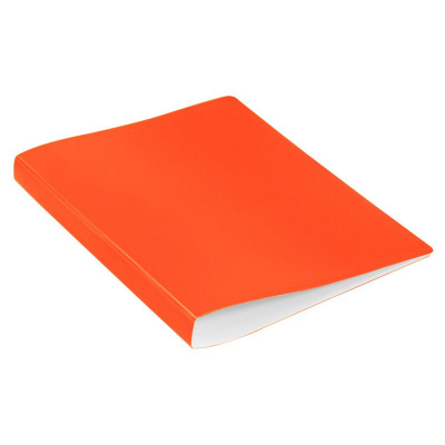 Папка с боковым прижимом и внутренним карманом 27мм Бюрократ Double Neon оранжевая