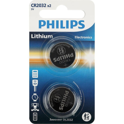 Батарейка Philips  3.0V 2032 Lithium  2шт в блистере